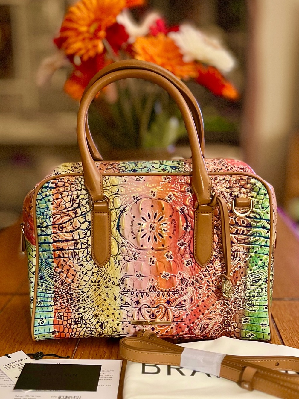 Brahmin RARE Marissa Satchel in Multi Bandana